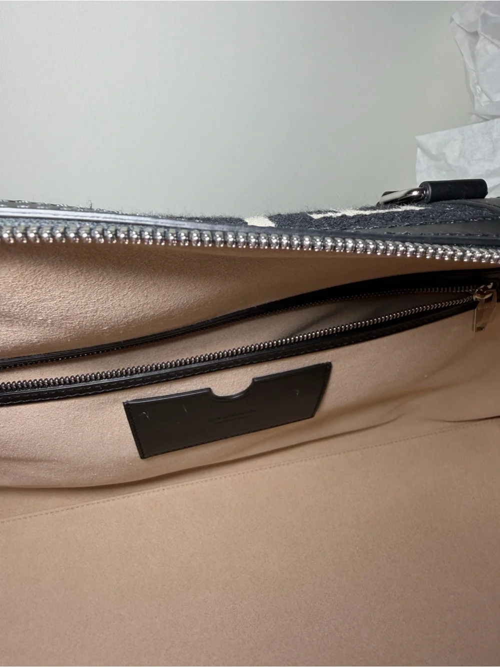 Balmain Black & Cream Logo Jacquard Duffel Bag